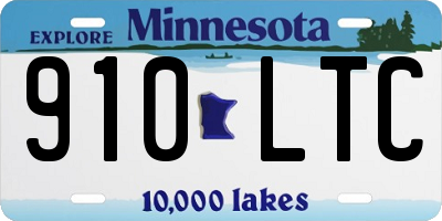 MN license plate 910LTC
