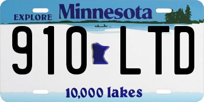 MN license plate 910LTD