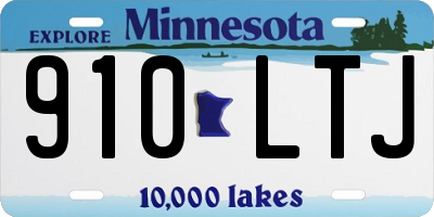 MN license plate 910LTJ