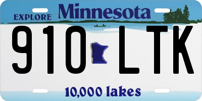 MN license plate 910LTK