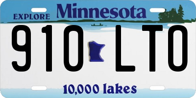 MN license plate 910LTO