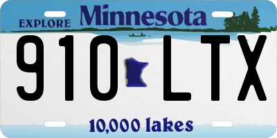 MN license plate 910LTX