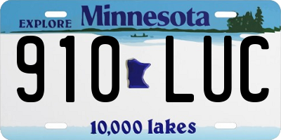 MN license plate 910LUC