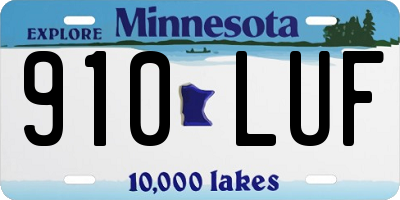 MN license plate 910LUF