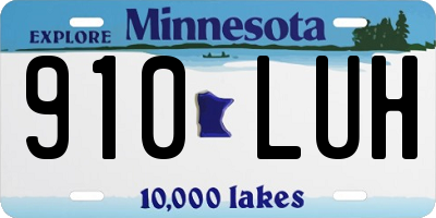 MN license plate 910LUH