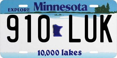 MN license plate 910LUK