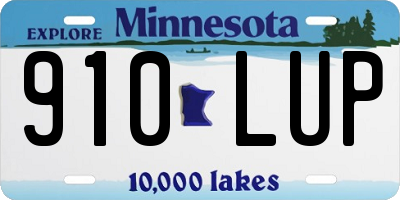MN license plate 910LUP