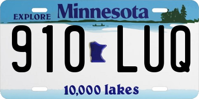 MN license plate 910LUQ