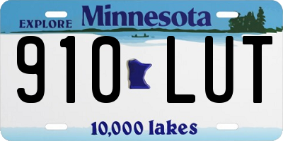 MN license plate 910LUT