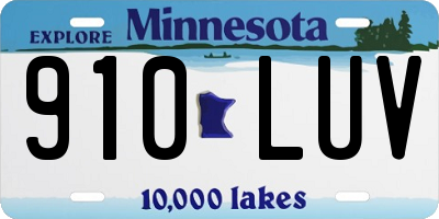 MN license plate 910LUV