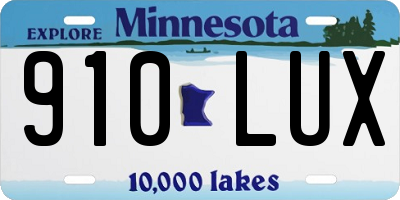 MN license plate 910LUX