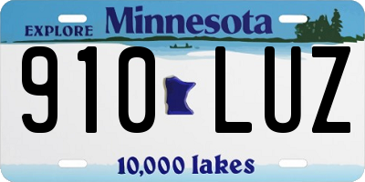MN license plate 910LUZ
