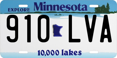 MN license plate 910LVA