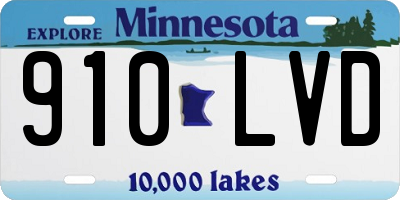 MN license plate 910LVD