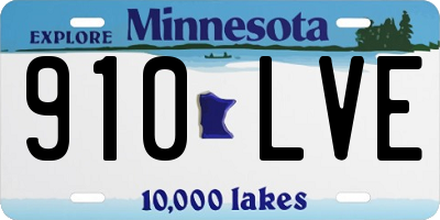 MN license plate 910LVE