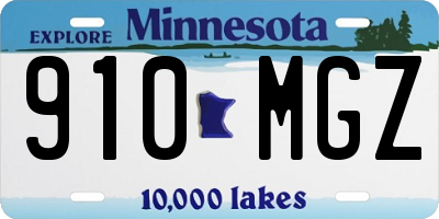 MN license plate 910MGZ