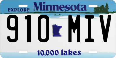 MN license plate 910MIV