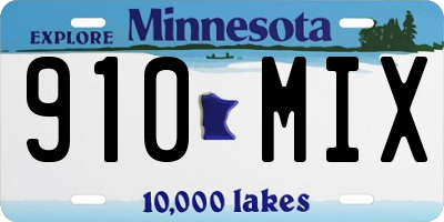 MN license plate 910MIX