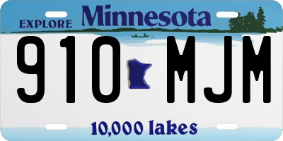 MN license plate 910MJM