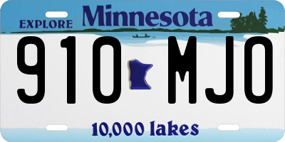 MN license plate 910MJO
