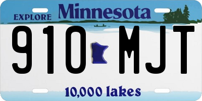 MN license plate 910MJT