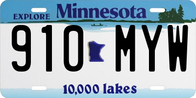 MN license plate 910MYW