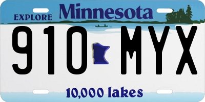 MN license plate 910MYX