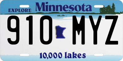 MN license plate 910MYZ