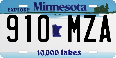 MN license plate 910MZA