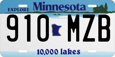MN license plate 910MZB