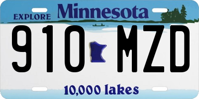 MN license plate 910MZD