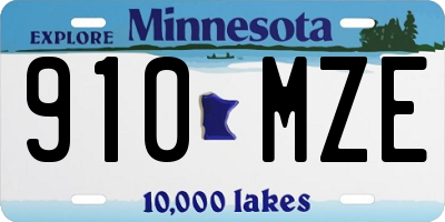 MN license plate 910MZE