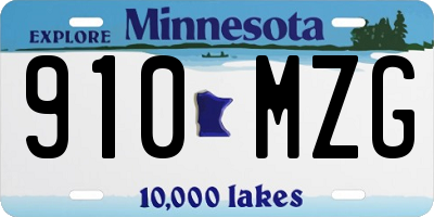 MN license plate 910MZG