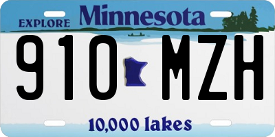 MN license plate 910MZH