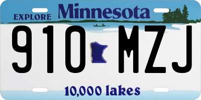 MN license plate 910MZJ