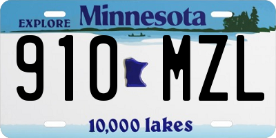 MN license plate 910MZL