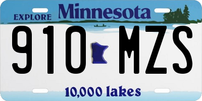 MN license plate 910MZS