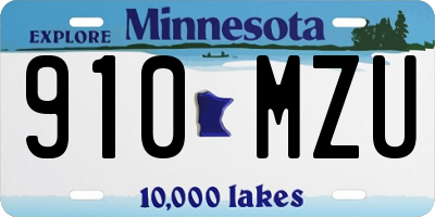 MN license plate 910MZU