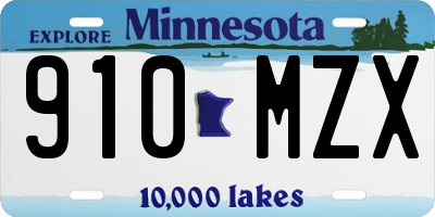 MN license plate 910MZX