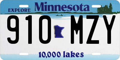 MN license plate 910MZY