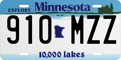 MN license plate 910MZZ