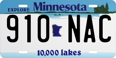 MN license plate 910NAC