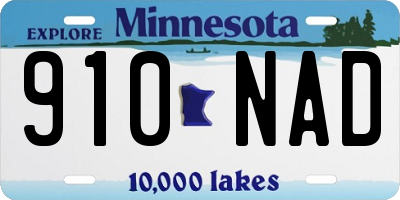 MN license plate 910NAD