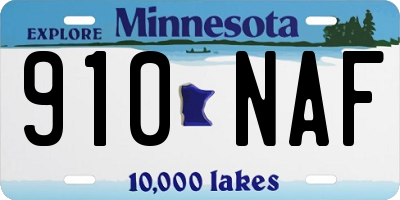 MN license plate 910NAF