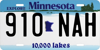 MN license plate 910NAH