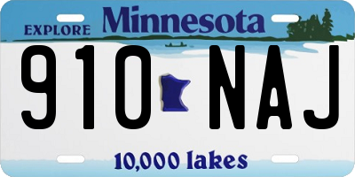MN license plate 910NAJ