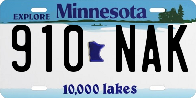 MN license plate 910NAK