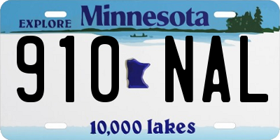 MN license plate 910NAL