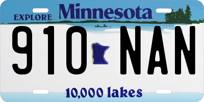 MN license plate 910NAN