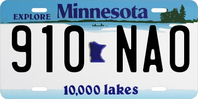 MN license plate 910NAO